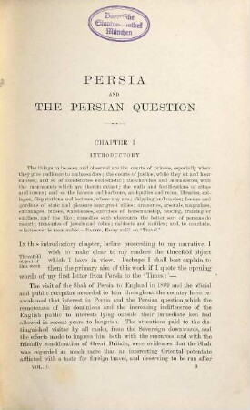 Persia and the Persian question, 1