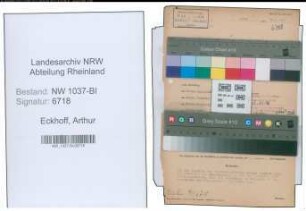 Entnazifizierung Arthur Eckhoff , geb. 15.04.1892 ()