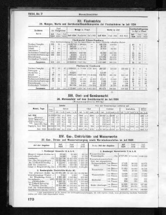 XIV. Gas-, Elektrizitäts- und Wasserwerke