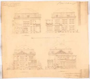 Villa Kuypers, Emsdetten: Aufrisse der Fassade von allen Seiten 1:100