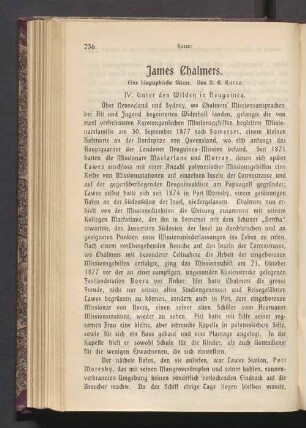 James Chalmers. Eine biographische Skizze