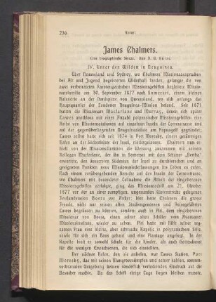 James Chalmers. Eine biographische Skizze