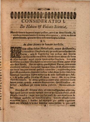 Considerationes Philosophicae De Scientiis Et Modis Sciendi In Communi
