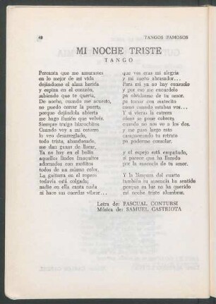 Mi noche triste : Tango