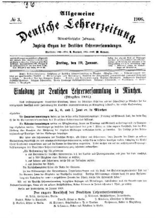 Einladung zur deutschen Lehrerversammlung in München (Pfingsten 1906)