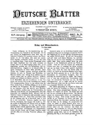 Krieg und Menschentum : (Schluß)