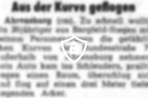 Aus der Kurve geflogen