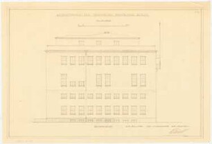 Studentenhaus der Technischen Hochschule Berlin-Charlottenburg: Aufriss: Seitenansicht 1:100
