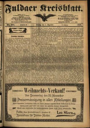 Zweite Ausgabe vom Freitag, den 04. Dezember 1908.