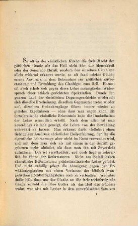 Die göttliche Zuvorersehung und Erwählung in ihrer Bedeutung für den Heilsstand des einzelnen Gläubigen nach dem Evangelium des Paulus