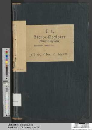 Sterberegister Stadt Frankfurt (Oder) 1932, Urkunde 1-432