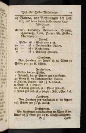 21-24, Valuta oder Gelder-Rechnungen