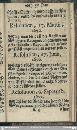 Resolution, 9. Septemb. 1671