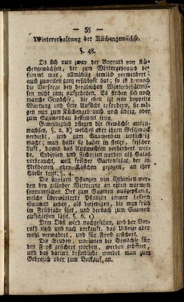 § 48. Wintererhaltung der Küchengewächse.