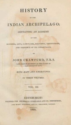 Vol. 3: History of the Indian Archipelago