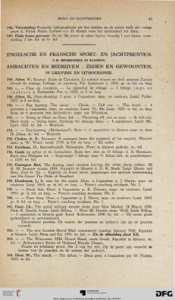 Engelsche en Fransche Sport- en Jachtprenten – Ambachten en Bedrijven – Zeden en Gewoonten (Nr. 748-808)