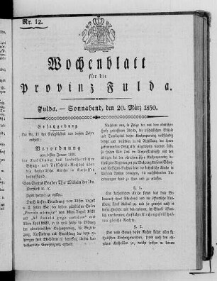 Nr. 12, Ausgabe vom 20. März 1830