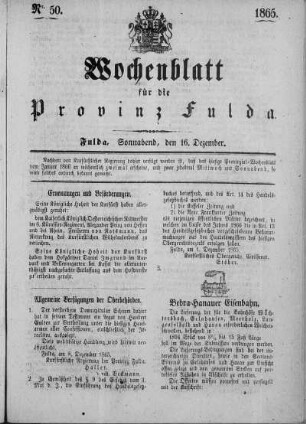 Nr. 50, Ausgabe vom 16. Dezember 1865