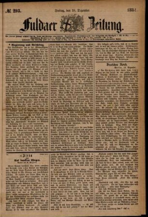 Ausgabe vom Freitag, den 19. Dezember 1884.