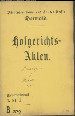 Hans Henrich Brakhagen zu Bavenhausen gegen Johann Hermann Huxoll zu Bavenhausen