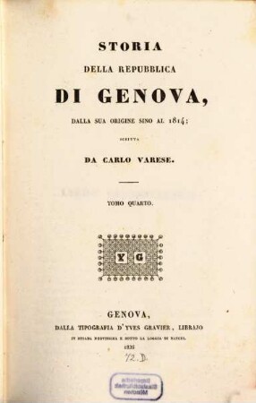 Storia della repubblica di Genova, dalla sua origine sino al 1814, 4