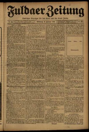 Ausgabe vom Mittwoch, den 16. Februar 1921.