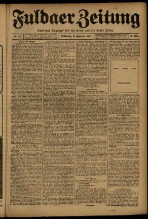 Ausgabe vom Mittwoch, den 16. Februar 1921.