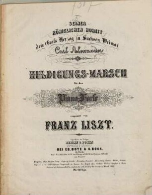 Huldigungs-Marsch : für d. Piano-Forte