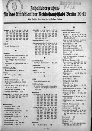 1941: Amtsblatt der Reichshauptstadt Berlin