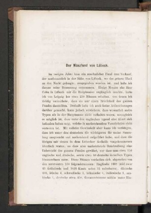 Der Münzfund von Lübeck