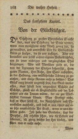 Das funfzehente Kapitel. Von der Glückseligkeit
