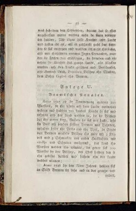 Anlage U. Bremische Annalen. - Anlage EE.
