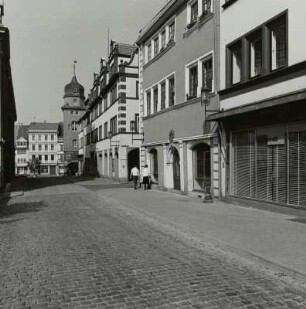 Gotha. Ostseite des Hauptmarkts mit der Einmündung der Hünersdorfstraße