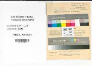 Entnazifizierung Hermann Arnold , geb. 24.03.1907 (Beamter)