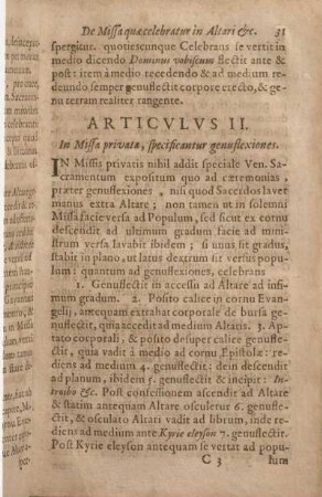 Articvlvs II. In Missa privata, specificantur genuflexiones.