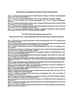 Abhandlungen des geographischen Instituts der Freien Universität Berlin