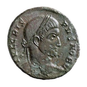 Münze, Follis, Aes 3, 323 - 324 n. Chr.