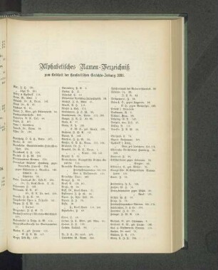 Alphabetisches Namen-Verzeichniß