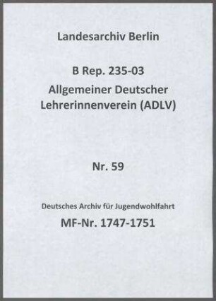 Deutsches Archiv für Jugendwohlfahrt (D.A.f.J.), Moltkestr. 7, Gebäude der Filmprüfstelle