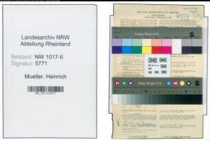 Entnazifizierung Heinrich Mueller , geb. 28.05.1899 (Postschaffner)
