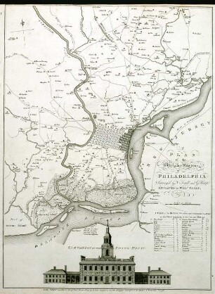 WHK 29 Nordamerikanische Kriege von 1775-1782: Plan der Stadt und Umgebung von Philadelphia