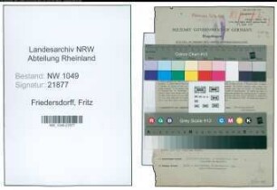 Entnazifizierung Fritz Friedersdorff , geb. 03.11.1898 (Steuerinspektor)