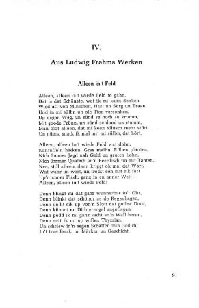 IV. Aus Ludwig Frahms Werken