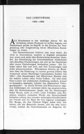 Das Lebenswerk 1869 - 1902