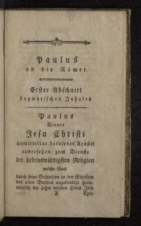 Erster Abschnitt dogmatischen Inhalts.