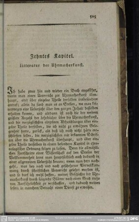 Zehntes Kapitel. Litteratur der Uhrmacherkunst