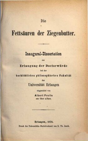 Die Fettsäuren der Ziegenbutter