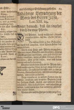 Andächtige Betrachtung der Worte des Herrn Jesu [...].