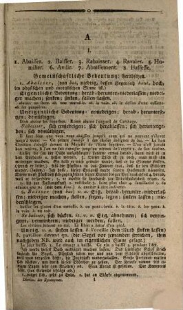Dictionnaire universel des synonymes de la langue françoise à l'usage des Allemands oder allgemeine französische Synonymik für die Deutschen : nach den besten Nationalschriftstellern in alphabetischer Ordnung praktisch bearbeitet und in beynahe 1200 Artikeln durch französische und deutsche Beispiele zur Uebung im Uebersetzen erläutert