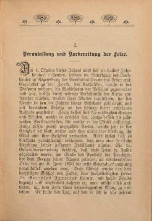 I. Veranlassung und Vorbereitung der Feier.